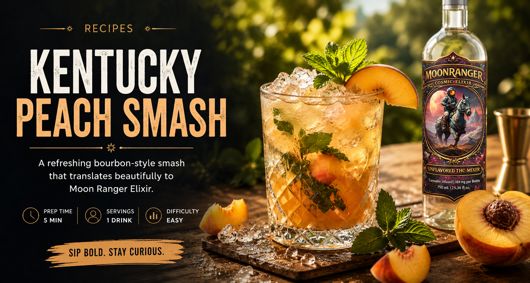 Kentucky Peach Smash Recipe | Moon Ranger